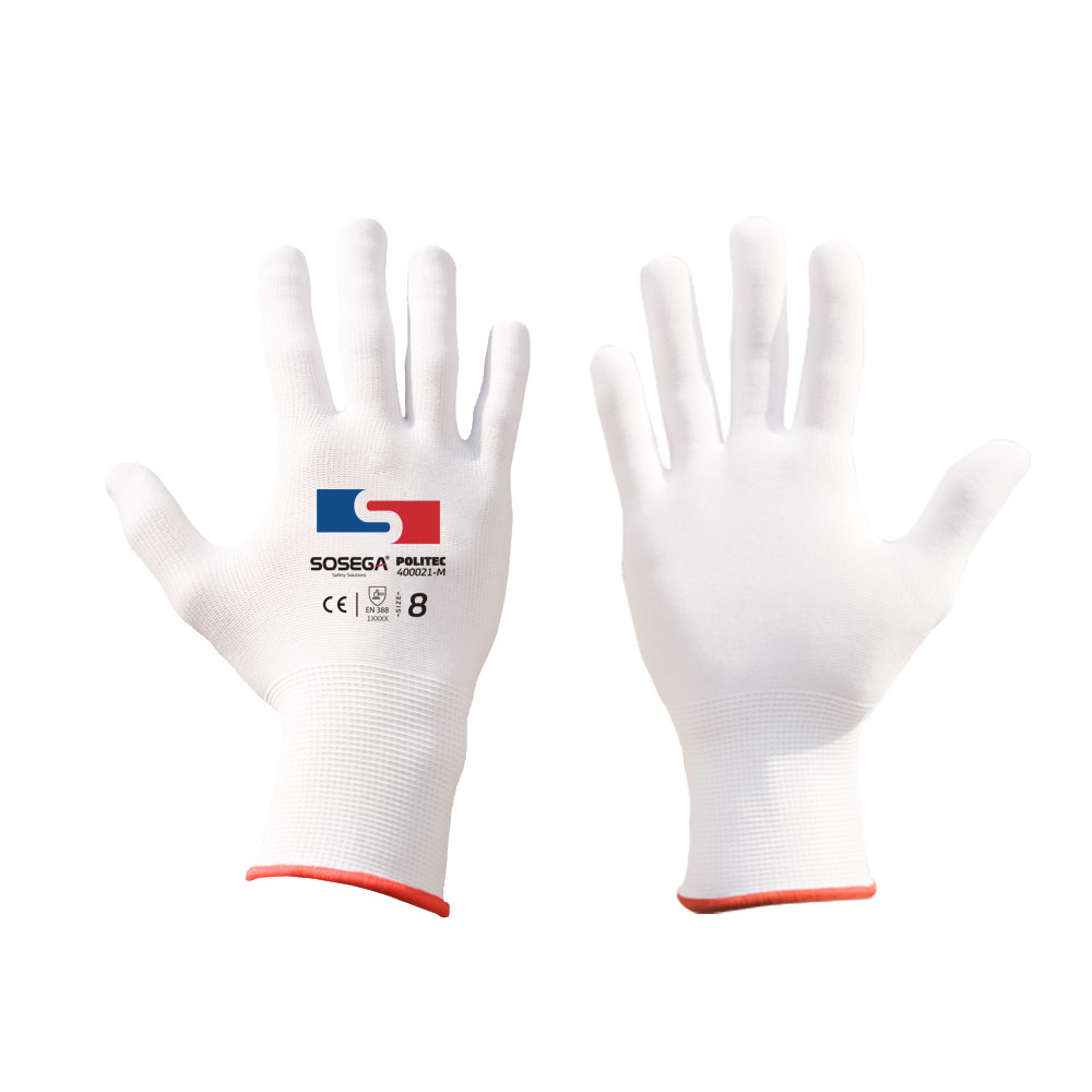 GUANTE POLITEC GLOVE 13G NYLON WHITE MARCA SOSEGA