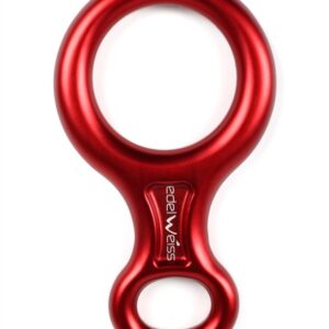 Descendedor tipo ocho para rápel en aluminio.