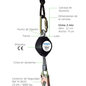 RETRACTIL TRUST EN REATA DYNEEMA 2 MT MARCA SOSEGA