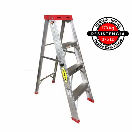 ESCALERA TIJERA ALUMINIO CAPACIDAD 170KG FANES 10 PASOS 3M
