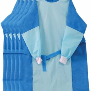 BATA QUIRÚRGICA ANTIFLUIDOS NO ESTÉRIL TALLA ÚNICA. PAQUETE POR 10 UNIDADES