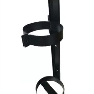 Base o soporte tipo canasta cromado negro para extintor de 10 libras