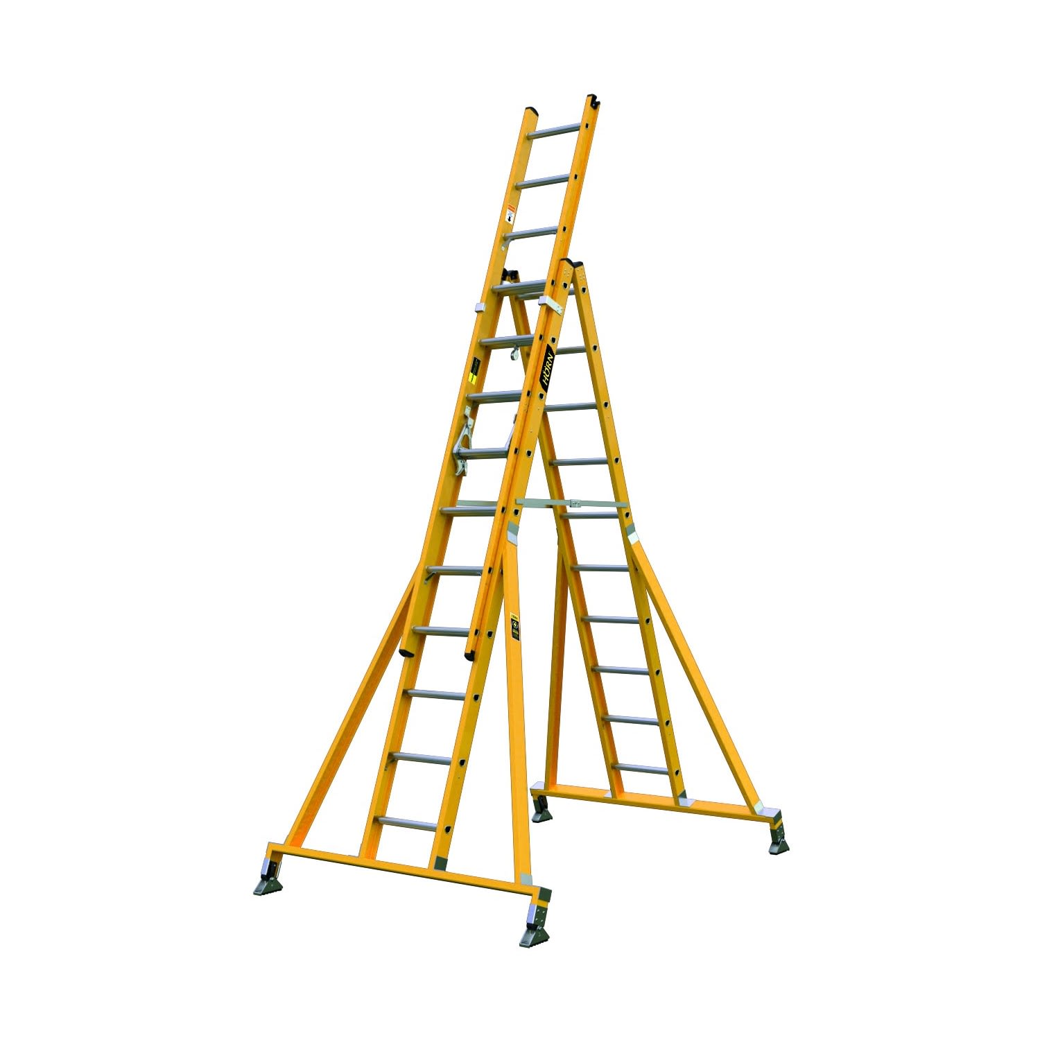ESCALERA EXTENSION CABALLETE 12 PASOS FIBRA DE VIDRIO HORN