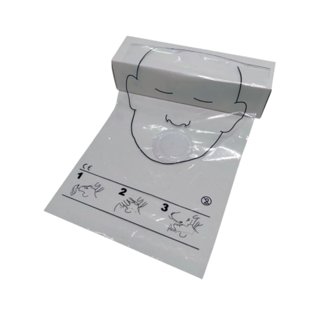 MASCARILLA RCP SIN VÁLVULA O PROTECTOR BOCA A BOCA ROLLO x 36