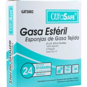 GASA TEJIDA ESTÉRIL – PRESENTACIÓN CAJA. 24 ESPONJAS DE GASAS x 12 SOBRES x 2 UDS.