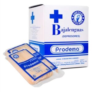 BAJALENGUA ASÉPTICOS. CAJA POR 25 BOLSAS. PAQUETE DE 20 UDS.