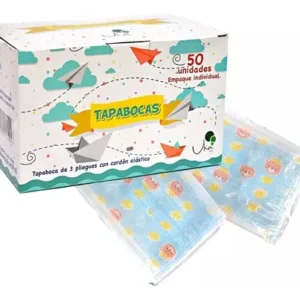 TAPABOCA INFANTIL TERMOSELLADO. PAQUETE x 50 UNIDADES. EMPAQUE INDIVIDUAL