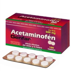 ACETAMINOFÉN TABLETA 500 mg  PRESENTACIÓN CAJA x 300 TABLETAS.
