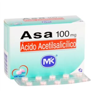 ASA 100 mg PRESENTACIÓN CAJA x 100 TABLETAS.