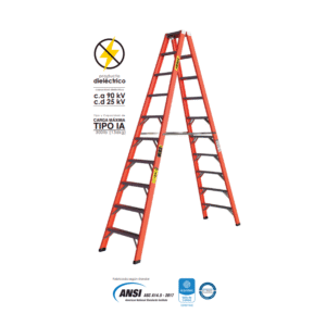 ESCALERA TIJERA DOBLE ASC 10 PASOS FIBRA DE VIDRIO HORN