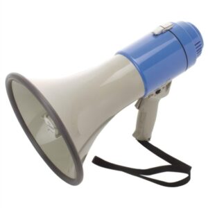 MG-200 MEGAFONO DE MANO CON SIRENA Y MICRÓFONO INTEGRADO. PORENCIA DE 25 WATTS.