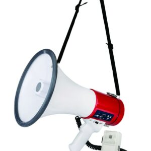 MG-260 MEGAFONO DE MANO CON MICROFONO TIPO PATRULLA USB/SD. POTENCIA DE 25 WATTS.