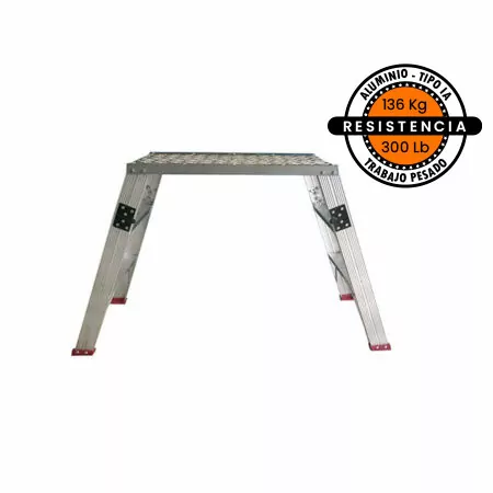 ESCALERA ALUMINIO TIPO BANCO 2  CAPACIDAD136KG FANES 2 PASOS 0.6M