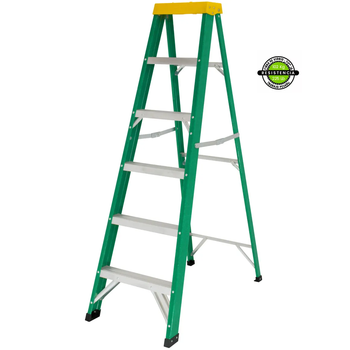 ESCALERA TIJERA FIBRA DE VIDRIO CAPACIDAD 102KG TIPO II FANES 10 PASOS 3M