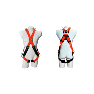ARNÉS MULTIPROPÓSITO EN X 4 ARGOLLAS CON SOPORTE LUMBAR – NARANJA / NEGRO MARCA XP