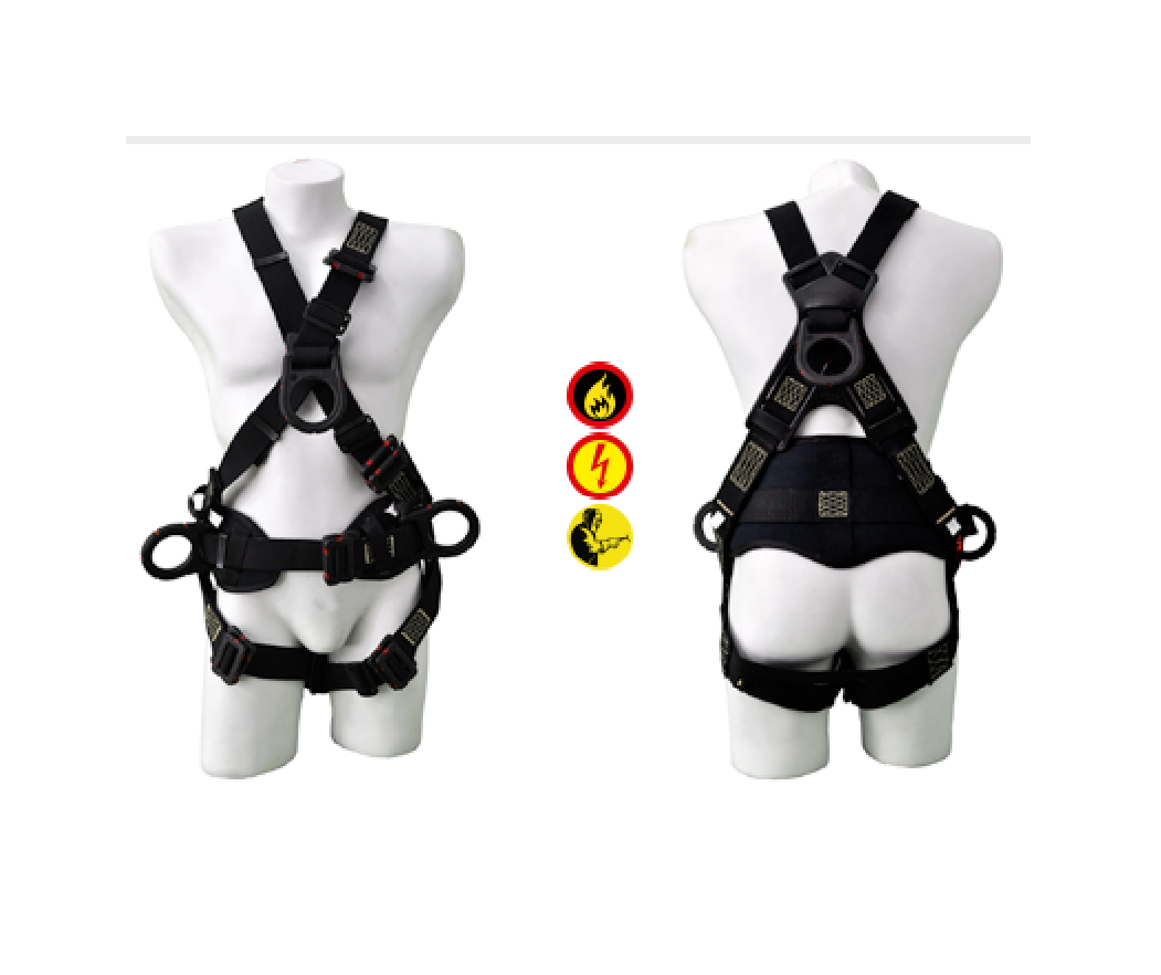 ARNÉS ARC FLASH 9000V EN X 4 ARGOLLAS - NEGRO MARCA XP