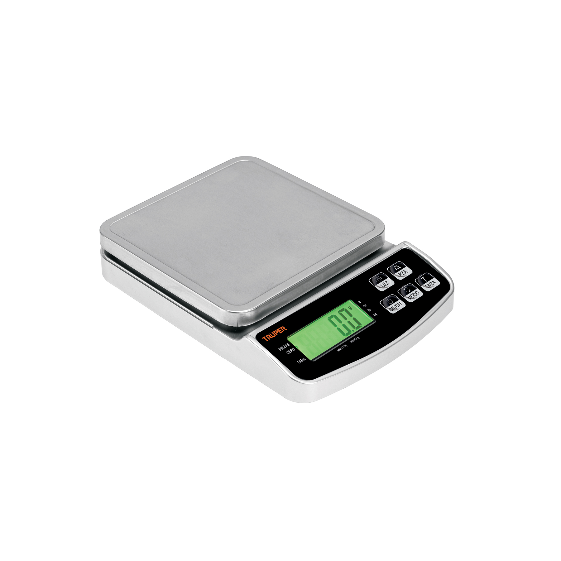 BÁSCULA ELECTRÓNICA DE PRECISIÓN, RECARGABLE, 3 KG, TRUPER TRUPER REFERENCIA BASE-3 CODIGO: 102317