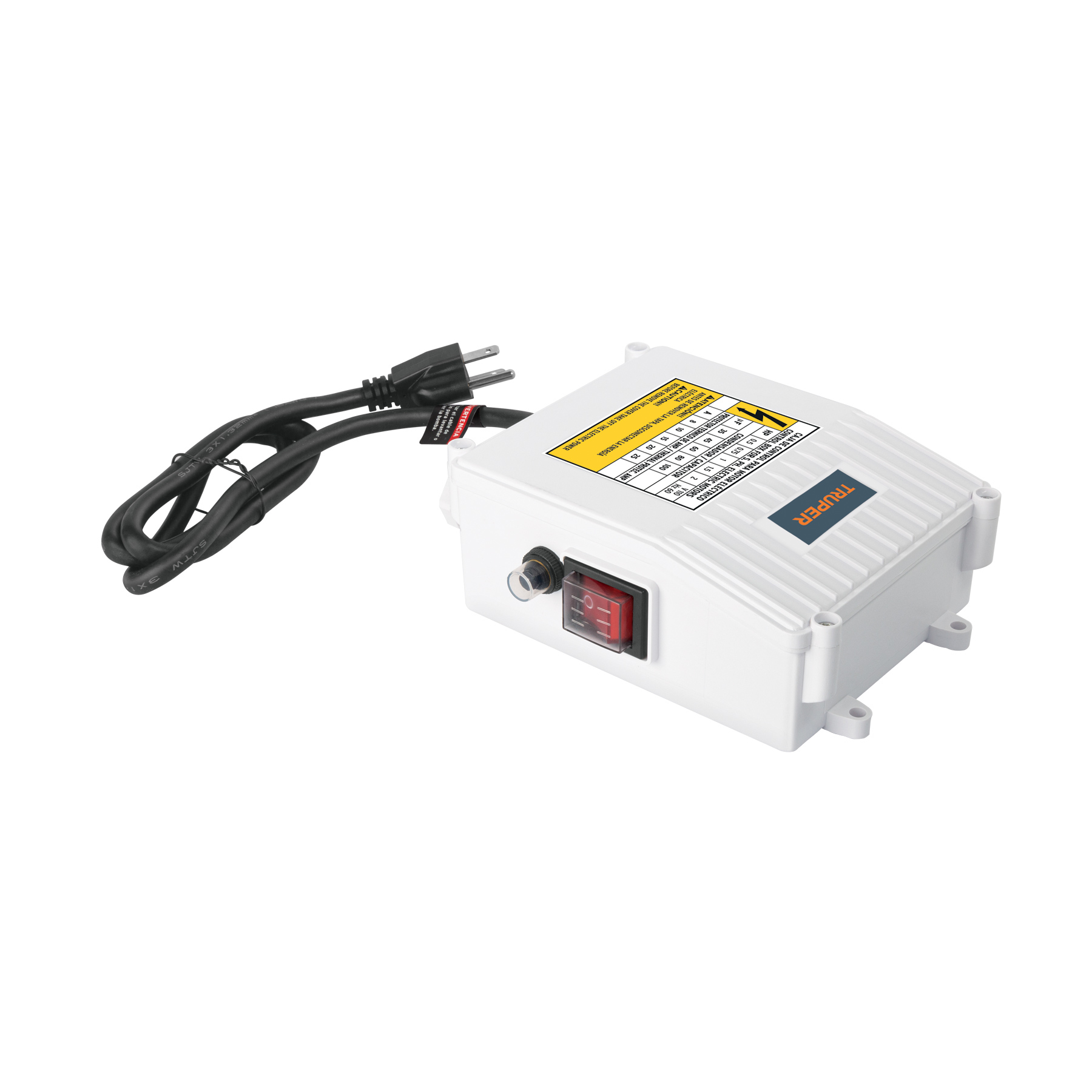 CAJA DE CONTROL PARA BOMBA TIPO BALA 3/4 HP, TRUPER TRUPER REFERENCIA CE-BOS-3/4LM2 CODIGO: 102711