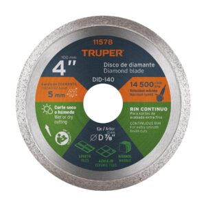 DISCO DIAMANTE 4″ CONT USO GRAL TRUPER REFERENCIA DID-140 CODIGO: 11578