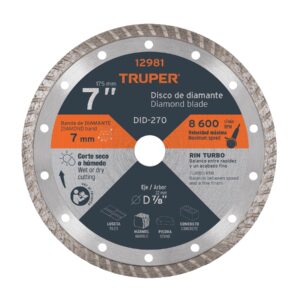 DISCO RECUBIERTO DE DIAMANTE 7 TRUPER REFERENCIA DID-270 CODIGO: 12981