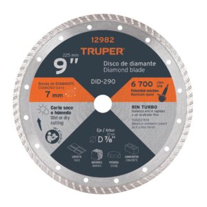 DISCO RECUBIERTO DE DIAMANTE 9 TRUPER REFERENCIA DID-290 CODIGO: 12982