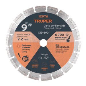 DISCO RECUBIERTO DE DIAMANTE 9″ TRUPER REFERENCIA DID-390 CODIGO: 12976