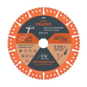 DISCO DE DIAMANTE DE 7″ X 2.8 MM, CORTE DE METAL, TRUPER TRUPER REFERENCIA DID-470 CODIGO: 15154