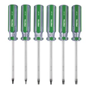 JUEGO DE 6 DESTORNILLADORES TORX MANGO DE PVC, PRETUL PRETUL REFERENCIA DT-6P CODIGO: 27192