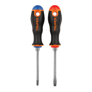 DÚO DE DESTORNILLADORES 1/4″X4″ MANGO COMFORT GRIP, TRUPER TRUPER REFERENCIA DUO-1/4X4B CODIGO: 19622