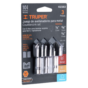 JUEGO DE 3 AVELLANADORES PARA METAL, CAMBIO RÁPIDO, TRUPER TRUPER REFERENCIA JAV-3 CODIGO: 102383