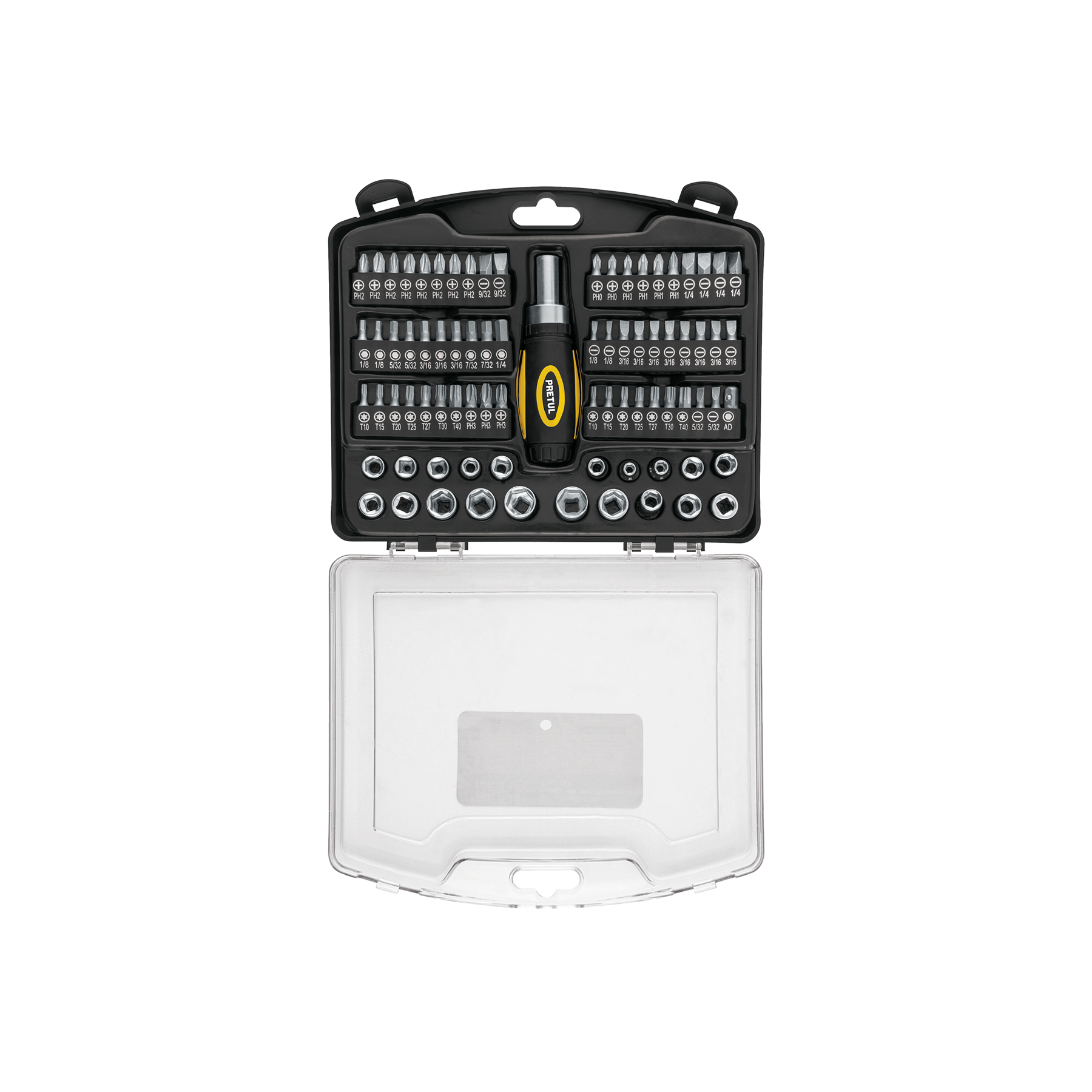 JUEGO DE 81 HERRAMIENTAS 1/4" PARA MECÁNICO, PRETUL PRETUL REFERENCIA JUDA-81P CODIGO: 23972