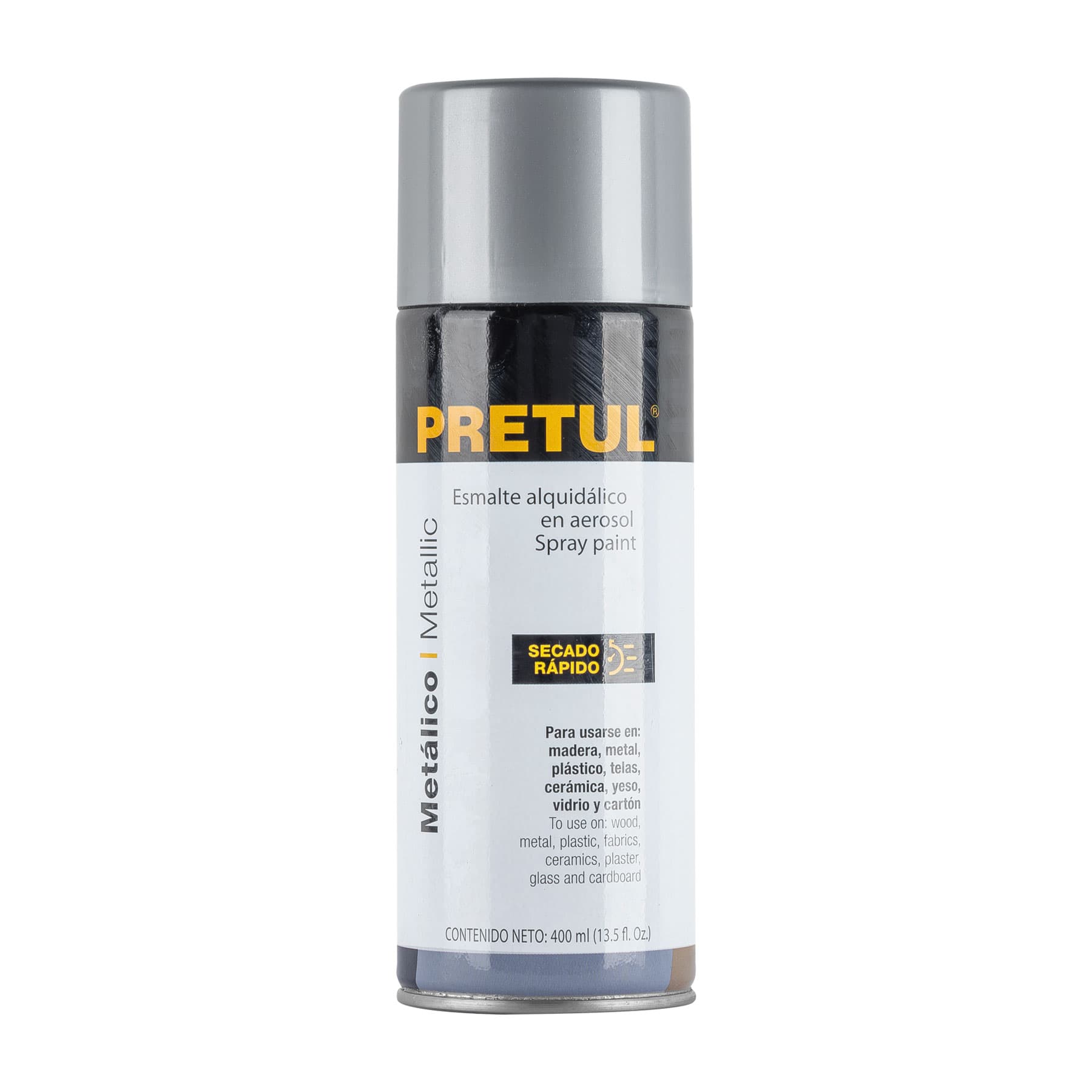 PINTURA AEROSOL METÁLICA PLATA, PRETUL REFERENCIA PAM-PL-P CODIGO: 27174