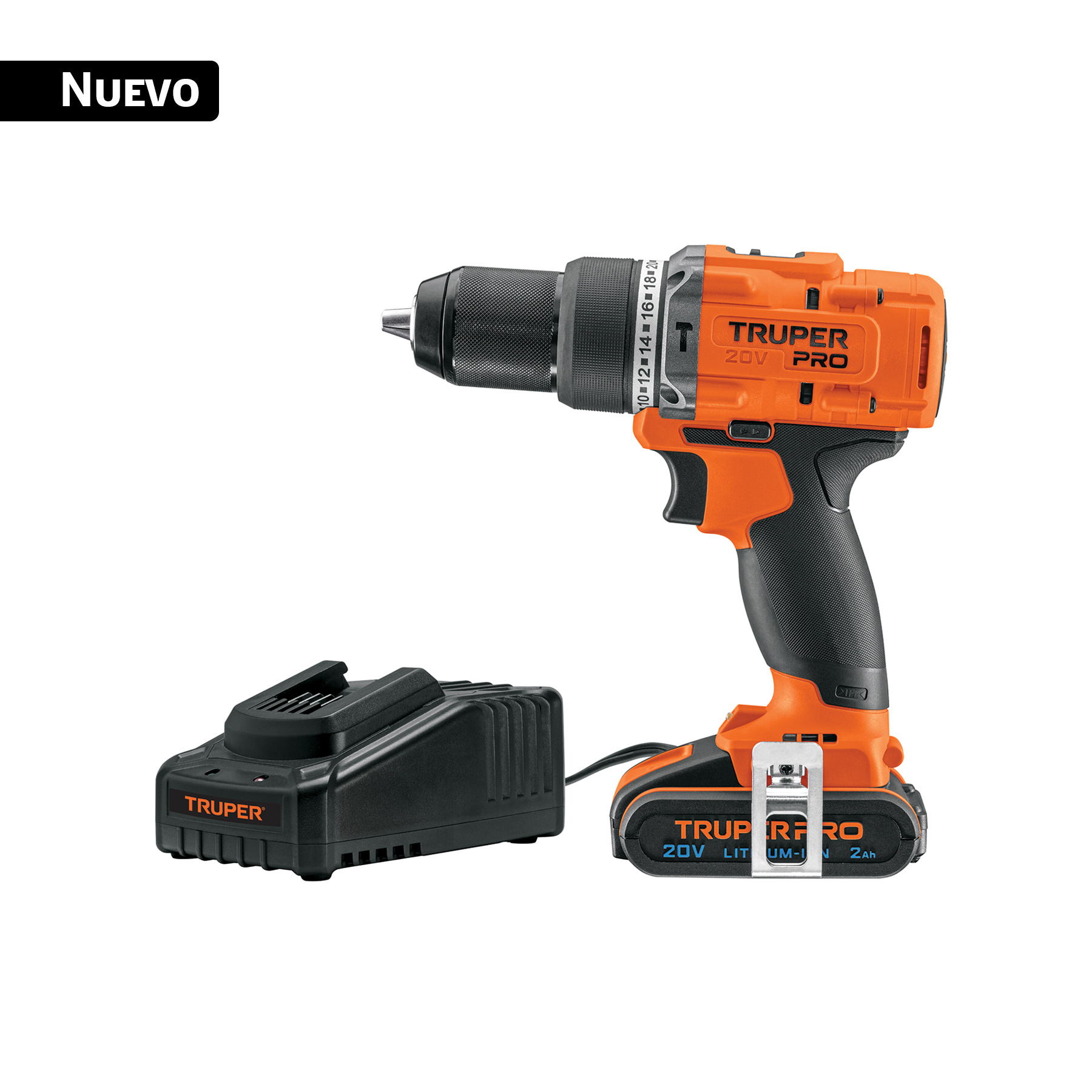 TALADRO PERCUTOR 1/2", 20V, 1 BATERÍA 2AH, TRUPER PRO TRUPER REFERENCIA ROTI-20A2 CODIGO: 103247