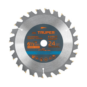 DISCO SIERRA 6-1/2″ P/MADERA, 24 DIENTES CON CENTRO 5/8″ TRUPER REFERENCIA ST-624 CODIGO: 102471